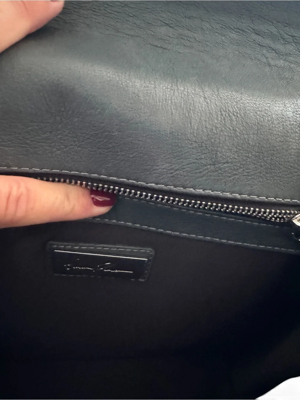 B Brian Atwood Black Monogram Embossed Top Handle Satchel Bag with Tassels